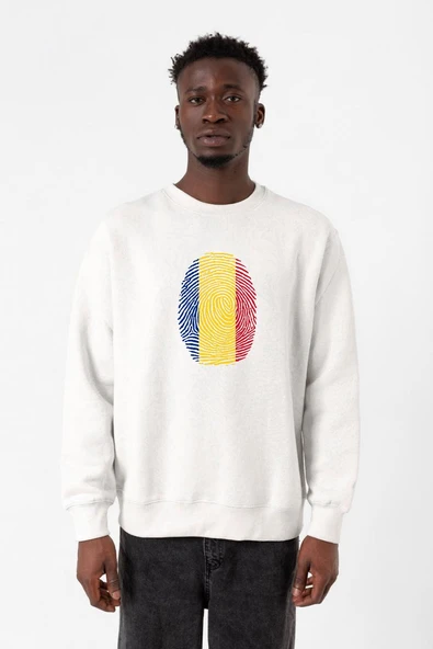Romania Fingerprint Beyaz Erkek 2ip Sweatshirt ürün görseli 1