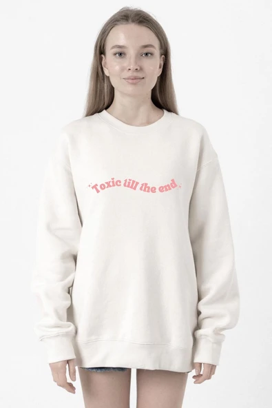 Rose Toxic Till The End Beyaz Kadın 2ip Sweatshirt ürün görseli 1