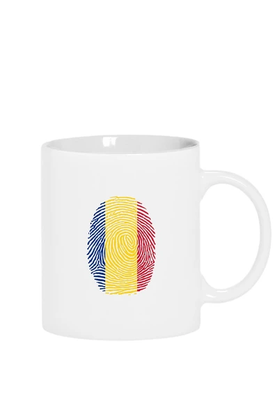 Romania Fingerprint Beyaz Kupa Bardak ürün görseli 1