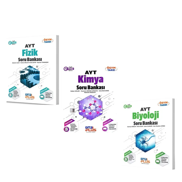 Çap Yayınları AYT Fizik Kimya ve Biyoloji Soru Bankası Seti 3 Kitap ürün görseli 1