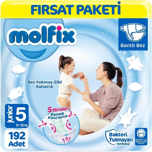 Molfix 5 Numara Junior 192'li Bebek Bezi ürün görseli 1