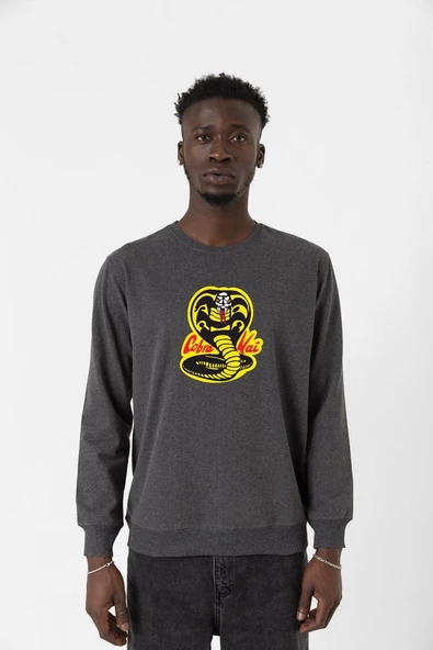 Cobra Kai Logo Füme Erkek 2ip Sweatshirt ürün görseli 1