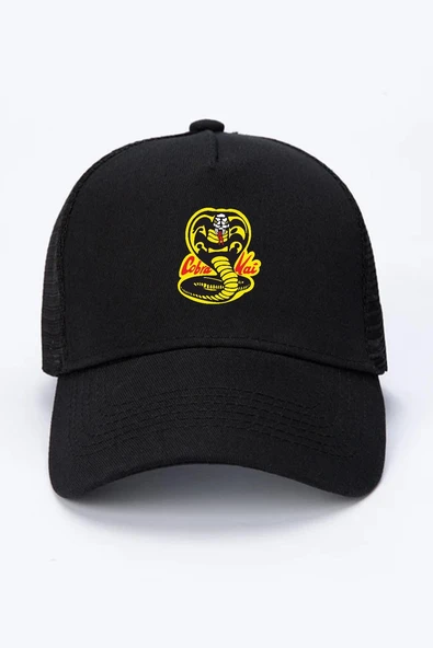 Cobra Kai Logo Siyah Fileli Şapka ürün görseli 1