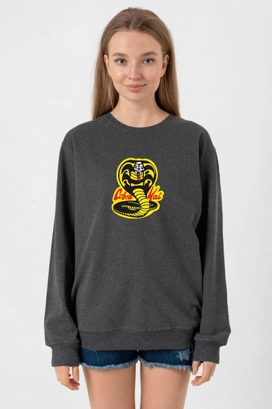Cobra Kai Logo Füme Kadın 2ip Sweatshirt ürün görseli 1