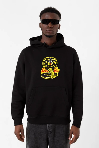 Cobra Kai Logo Siyah Erkek 3ip Kapşonlu Sweatshirt ürün görseli 1