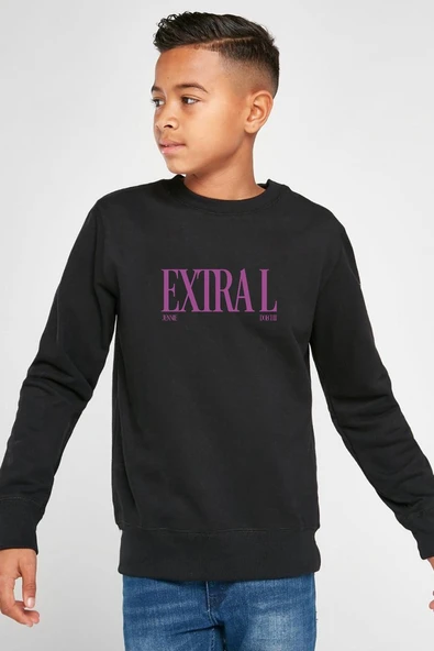 Jennie ExtraL Siyah Çocuk 2ip Sweatshirt ürün görseli 1