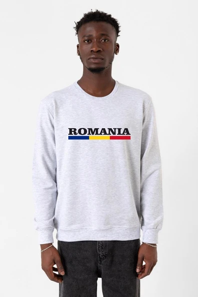 Romania Flag Lettern Karmelanj Erkek 2ip Sweatshirt ürün görseli 1