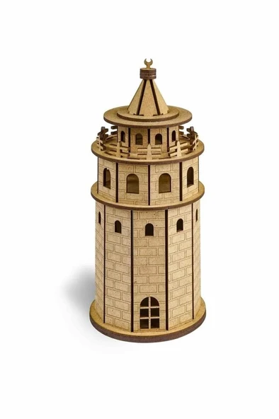 Südor Wood Ahşap Kendin Yap Maket Galata Kulesi 100 X 100 X 230 mm ürün görseli 1
