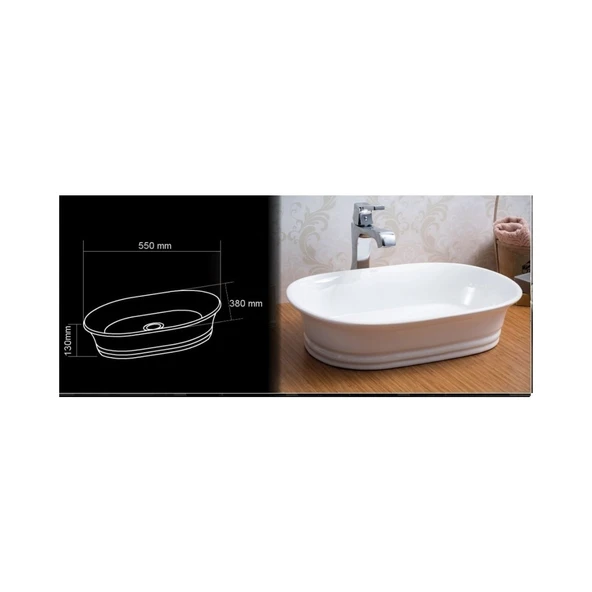 LENA TEZGAHÜSTÜ LAVABO E-4802 - Resim 2