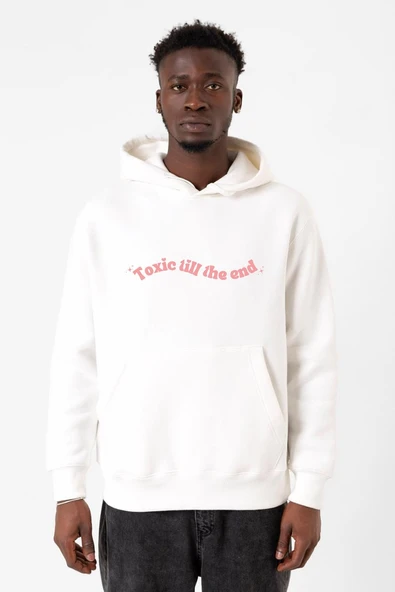 Rose Toxic Till The End Beyaz Erkek 3ip Kapşonlu Sweatshirt ürün görseli 1