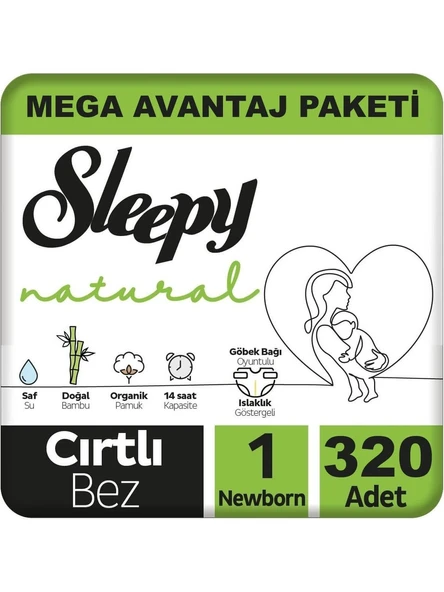 Sleepy Natural 1 Numara Yenidoğan 320'li Bebek Bezi ürün görseli 1