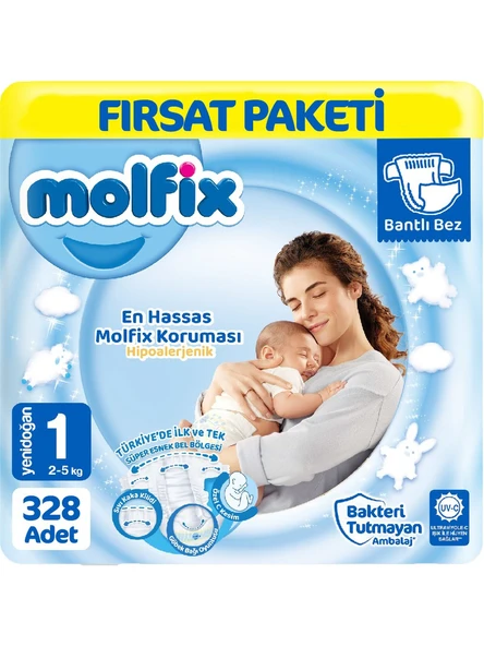 Molfix 1 Numara Yenidoğan 328'li Bebek Bezi ürün görseli 1
