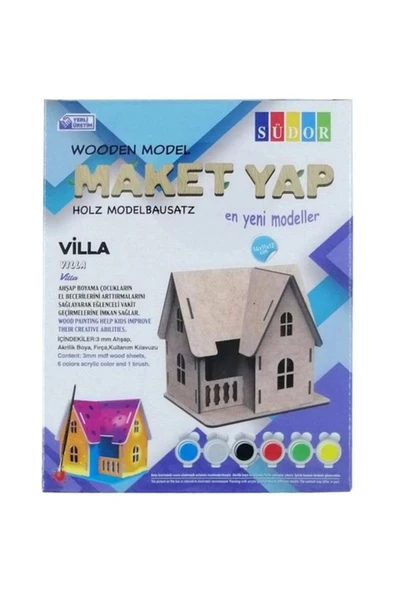 Südor Ahşap Maket Villa Boyama Seti 14x11x12cm N:md2-04 ürün görseli 1