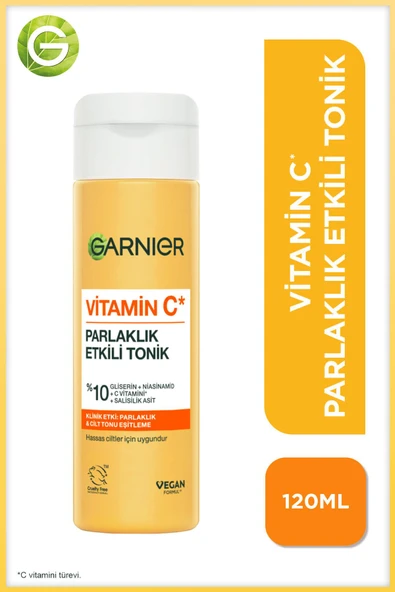 Garnier Vitamin C Parlaklık Etkili Canlandırıcı Tonik Gliserin Niasinamid Salisilik Asit 120 ml ürün görseli 1