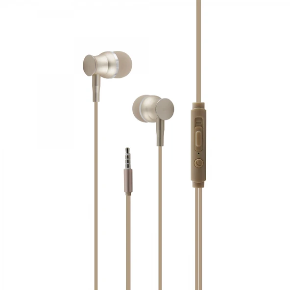 Nettech NT-39 3.5 Jack Girişli Kulak İçi Kulaklık (Gold) ürün görseli 1