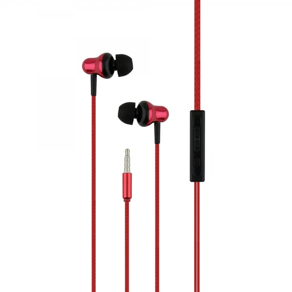 Helt HT-117 3.5 Jack Girişli Kulak İçi Kulaklık (Kırmızı) ürün görseli 1