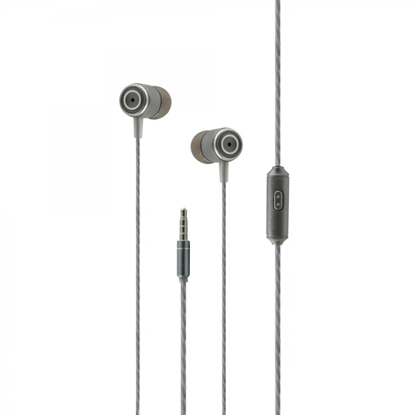 Nettech NT-37 3.5 Jack Girişli Kulak İçi Kulaklık (Gri) ürün görseli 1