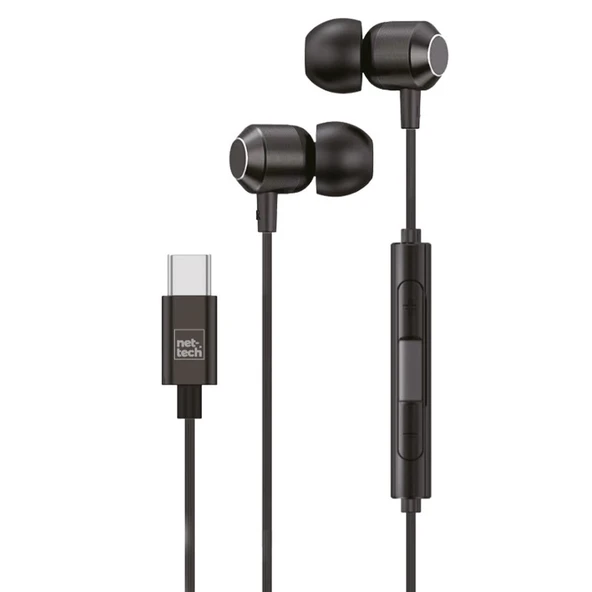 Nettech NT-HS11 Type-C Girişli Kulak İçi Kulaklık (Siyah) ürün görseli 1