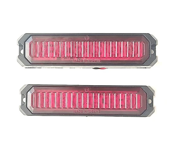 2 Adet 6 Ledli Kırmızı-Kırmızı Çakar Lamba 12-24 Volt ürün görseli 1