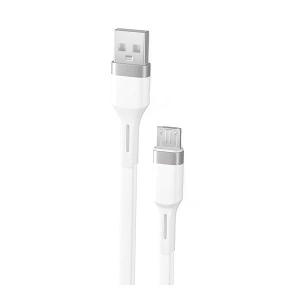 Teknonet TN-DC02 Plastik 100 Cm Micro Şarj ve Data Kablosu (Beyaz) ürün görseli 1