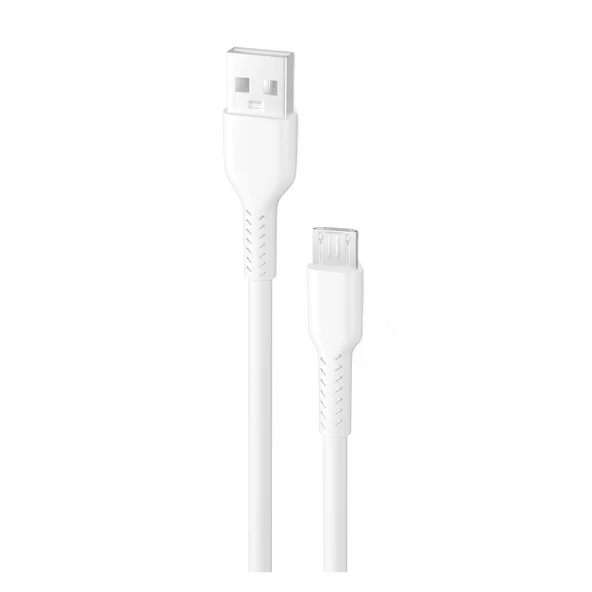 Teknonet TN-DC11 2.4A Plastik 100 Cm Micro Şarj ve Data Kablosu (Beyaz) ürün görseli 1
