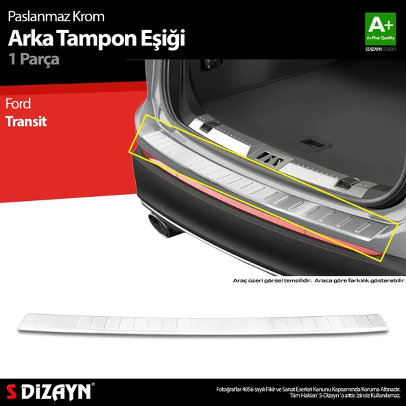 S-Dizayn Ford Transit Krom Arka Tampon Eşiği 2006-2014 A+ Kalite ürün görseli 1