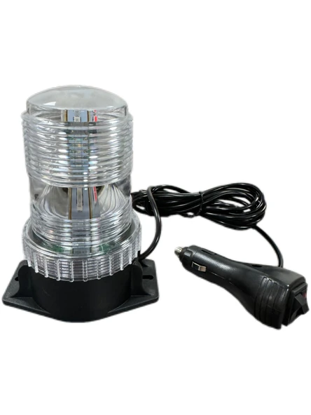 7 fonksiyonlu tepe lambası çakarlı mıknatıslı dikey model 12-30v kırmızı-mavi / LAIK537-1 ürün görseli 1