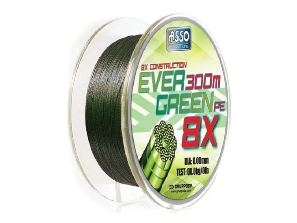 Asso Evergreen 8X 300Mt İp Misina 0,41Mm ürün görseli 1