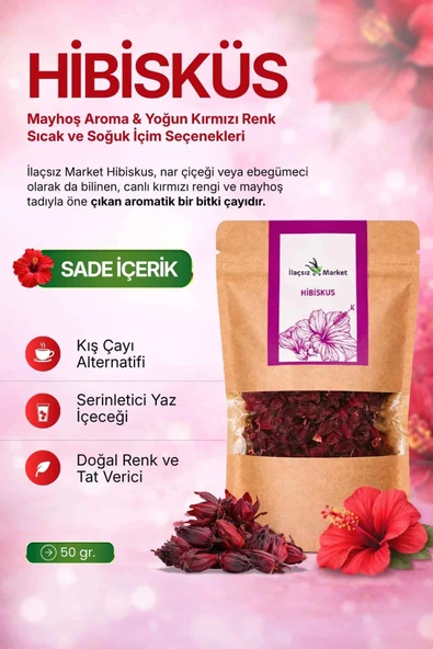 Hibiskus (Hatmi Çiçeği) / 50 gr. ürün görseli 1