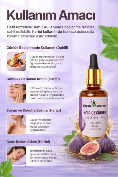 İncir Çekirdeği Yağı / 50 ml. - Resim 2