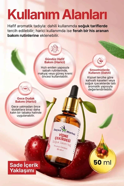 Vişne Çekirdeği Yağı / 50 ml - Resim 3