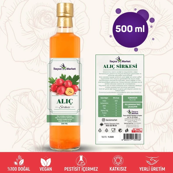 Alıç Sirkesi / 500 ml (Çok Keskin) ürün görseli 1