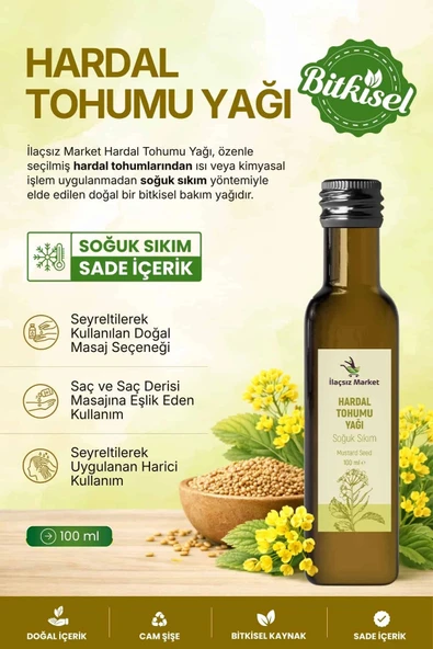 HARDAL TOHUMU YAĞI SOĞUK SIKIM (Brassica nigra) – %100 Saf & Doğal / 100 ml ürün görseli 1