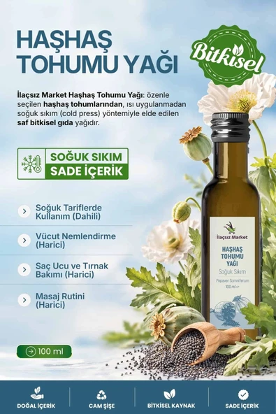 Haşhaş Tohumu Yağı / 100 ml ürün görseli 1