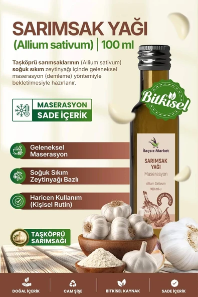 Sarımsak Yağı (Garlic Oil Maceration) – Allium sativum & Olea europaea / 100 ml ürün görseli 1