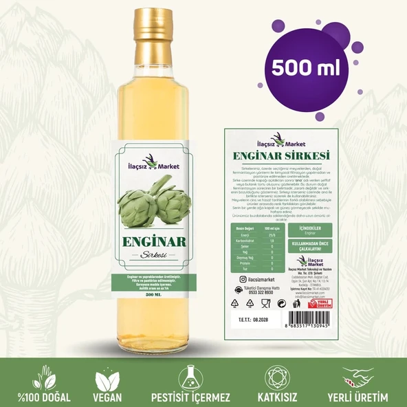 Enginar Sirkesi / 500 ml (Çok Keskin) ürün görseli 1
