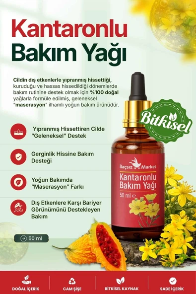 KANTARONLU BAKIM YAĞI (Sarı Kantaron & Kudret Narı Özlü) / 50 ml ürün görseli 1
