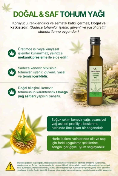 Kenevir Yağı / 100 ml. - Resim 3