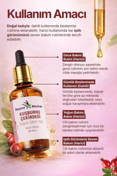 Kuşburnu Çekirdeği Yağı / 50 ml - Resim 2