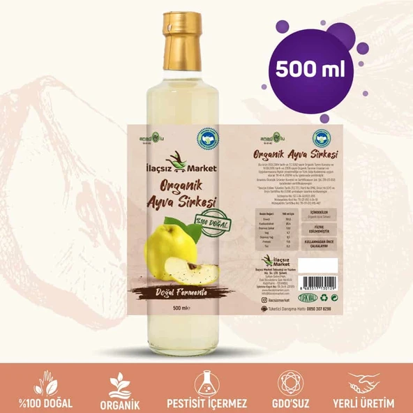 Organik Ayva Sirkesi / 500 ml ürün görseli 1