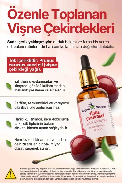 Vişne Çekirdeği Yağı / 50 ml - Resim 4