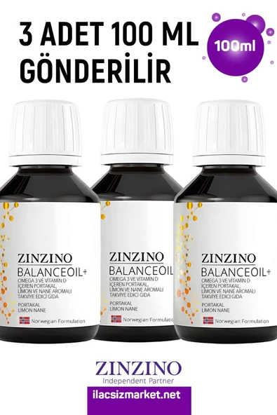 Zinzino Omega 3 - BalanceOil+ 300 ml 3 ADET 100 ML GÖNDERİLİR. ürün görseli 1