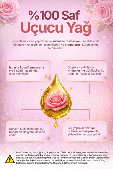Gül Yağı (Rosa Damascena) / 1 ml - Resim 4