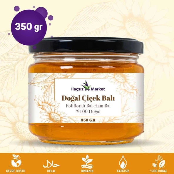 Doğal Ham Bal / 350 gr. (Polifloralı Bal - Ham Bal - Gerçek Bal) ürün görseli 1