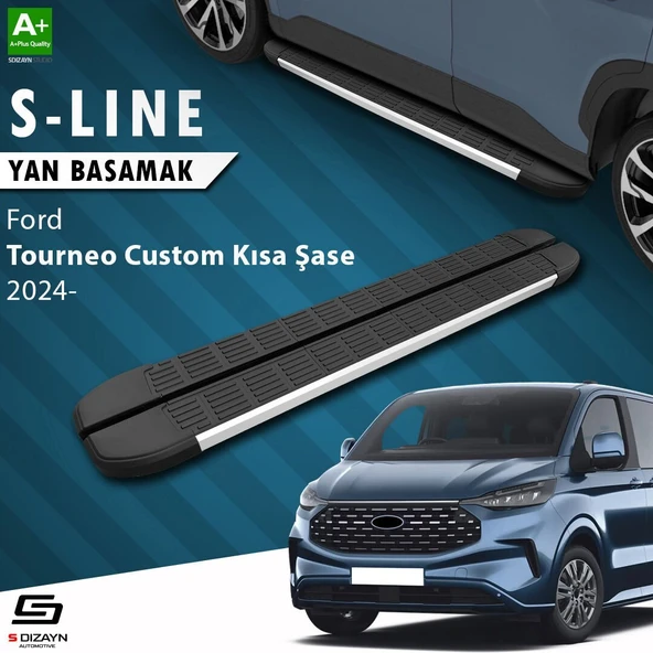 S-Dizayn Ford Tourneo Custom 2 Kısa Şase S-Line Aluminyum Yan Basamak 223 Cm 2023 Üzeri A+ Kalite ürün görseli 1