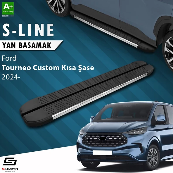 S-Dizayn Ford Tourneo Custom 2 Kısa Şase S-Line Krom Yan Basamak 223 Cm 2023 Üzeri A+ Kalite ürün görseli 1