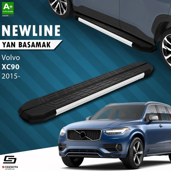 S-Dizayn Volvo XC90 2 NewLine Aluminyum Yan Basamak 193 Cm 2015 Üzeri A+ Kalite ürün görseli 1