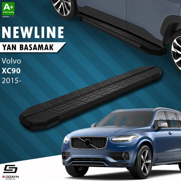 S-Dizayn Volvo XC90 2 NewLine Siyah Yan Basamak 193 Cm 2015 Üzeri A+ Kalite ürün görseli 1