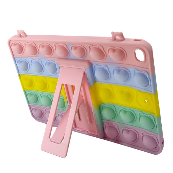 iPad Mini 1 -2-3-4 Uyumlu Standlı Pop it Silikon Tablet Kılıfı (Karışık Renk) ürün görseli 1