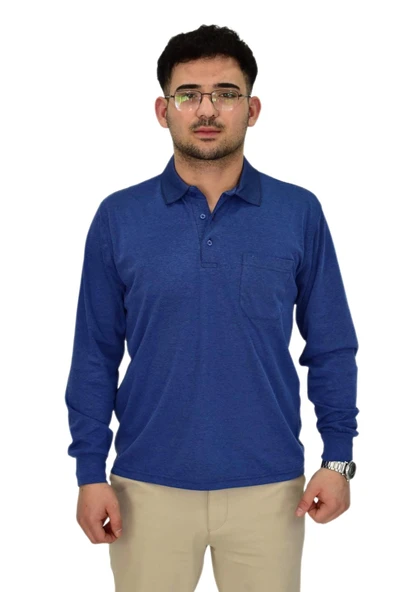 Erkek Büyük Beden Mevsimlik Polo Yaka Sweatshirt 1-6830 BGL-ST04415 ürün görseli 1